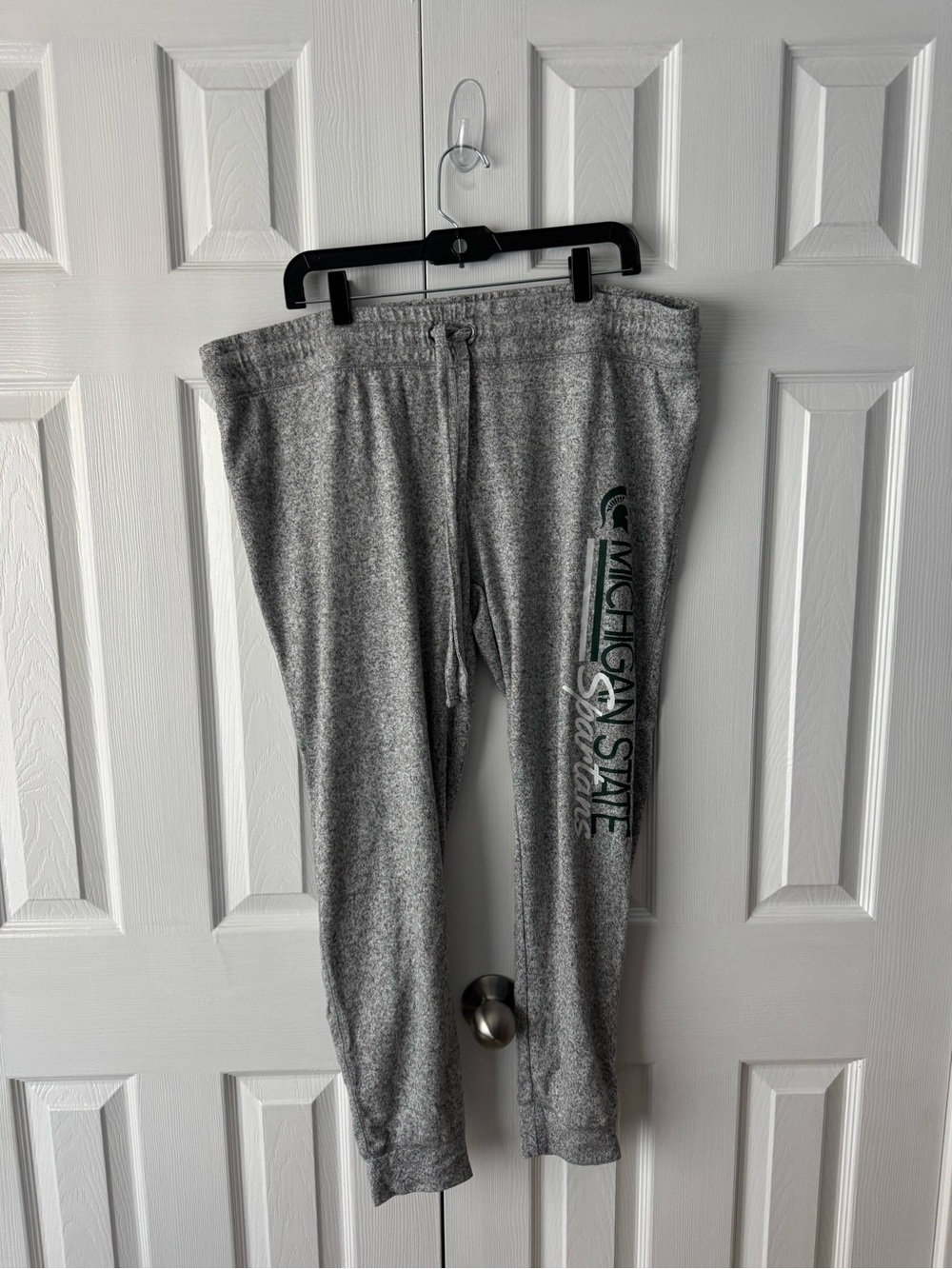 Michigan State Spartans Heather Gray Green Logo Joggers XXL Go Green
